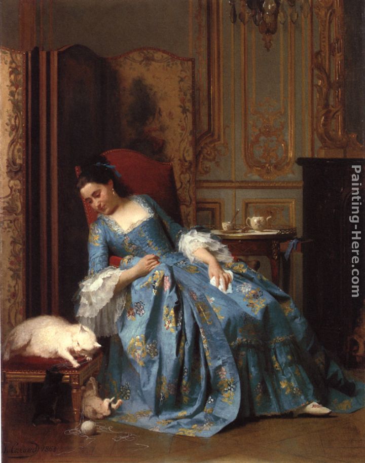 Idle Hours painting - Joseph Caraud Idle Hours art painting